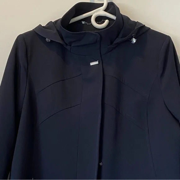 SPRING COAT, Melanie Lyne Novelti navy coat. - Picture 11 of 12